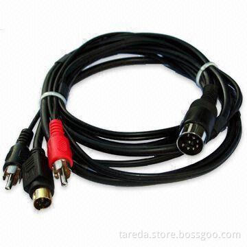 RCA to s-video Cable with RoHS Directive-compliant, UL, CE and CB Approved